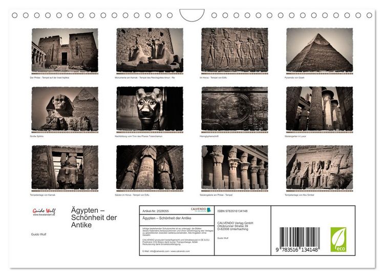 Produktbild: &Auml;gypten &ndash; Sch&ouml;nheit der Antike (Wandkalender 2026 DIN A4 quer), CALVENDO Monatskalender