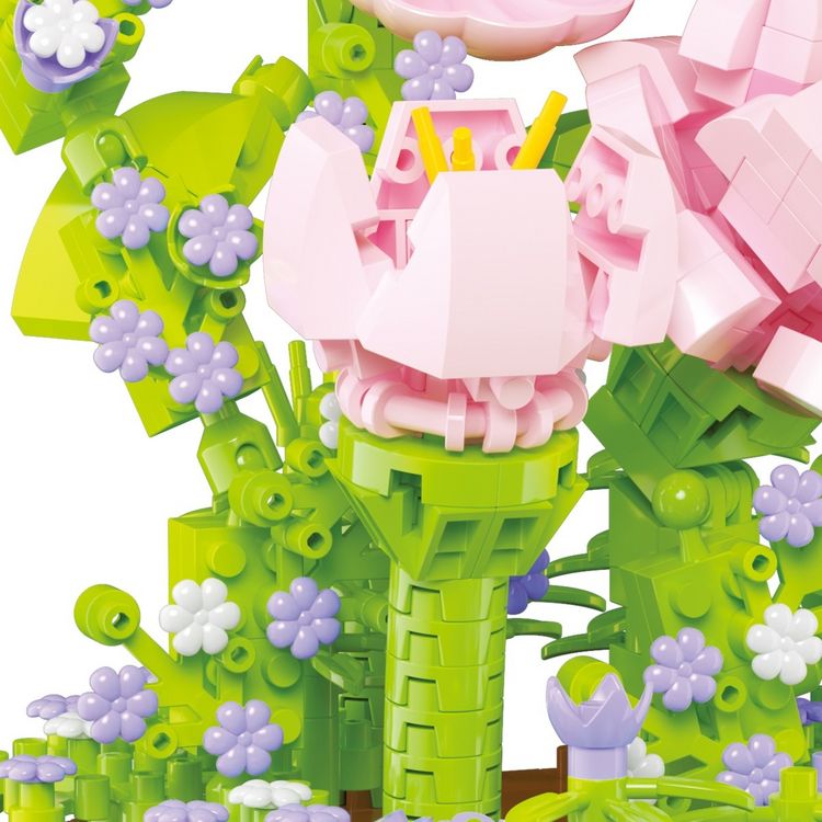 Produktbild: BALODY Blumen: Hibiskus/Hibiscus, DIY Bausatz aus Miniblocks, 543 Klemmbausteine