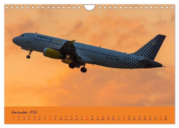 Produktbild: Flugzeuge im Abendlicht (Wandkalender 2026 DIN A4 quer), CALVENDO Monatskalender