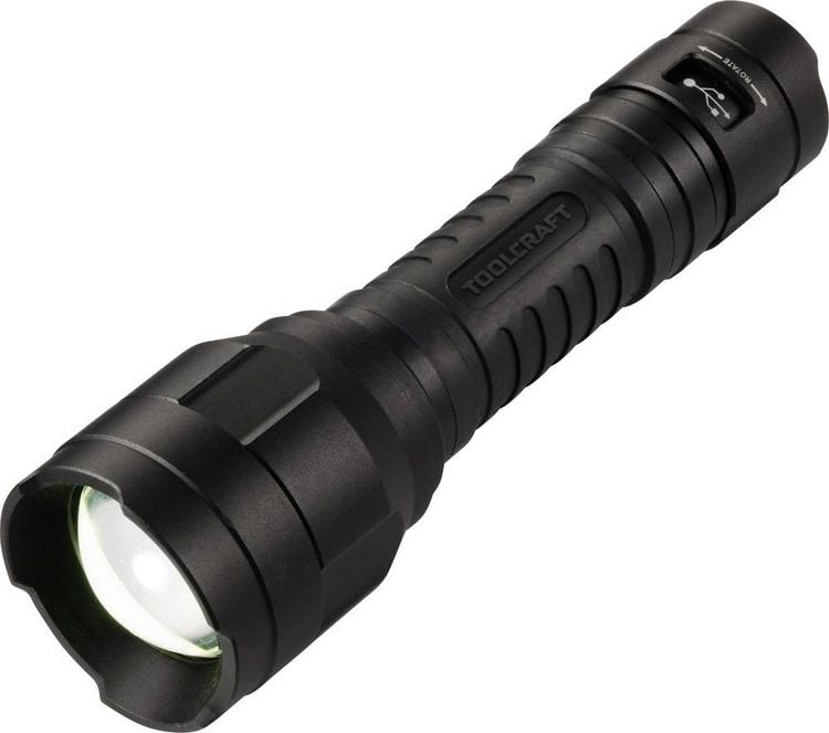 Produktbild: TOOLCRAFT TO-10153320 Taschenlampe Einstellbare Punktgr&ouml;&szlig;e, verstellbar, mit USB-Schnittstelle Li-Ionen Akkus 1100 lm 30 h 228 g