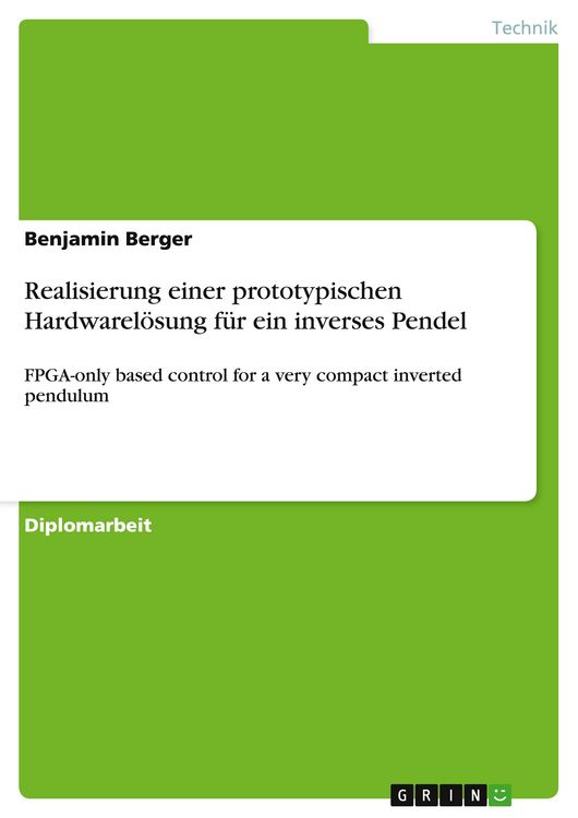 Produktbild: Realisierung einer prototypischen Hardwarel&ouml;sung f&uuml;r ein inverses Pendel