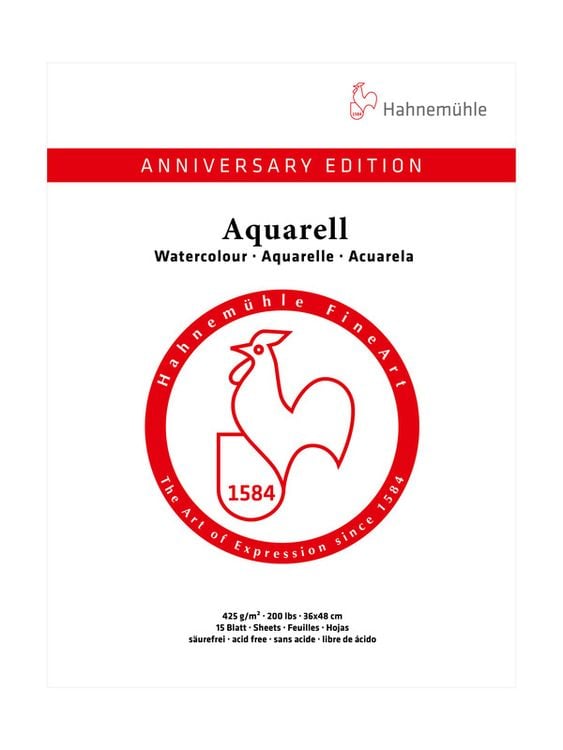 Produktbild: Hahnem&uuml;hle Papier Anniversary Edition - Aquarell, 36 x 48 cm, 450 g/m&sup2;