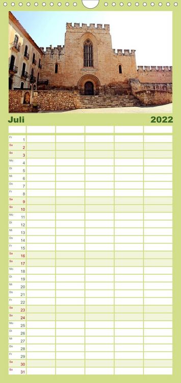 Produktbild: Familienplaner Zisterzienserroute in Katalonien (Wandkalender 2022 , 21 cm x 45 cm, hoch)
