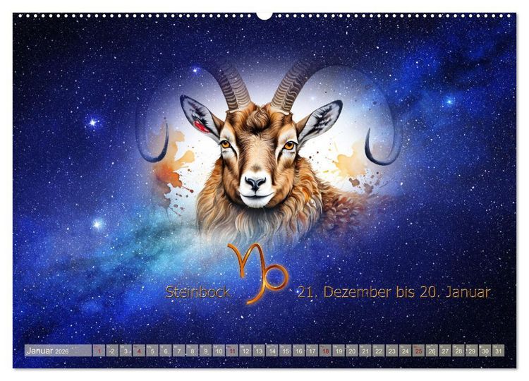 Produktbild: Galaktische Sternkreiszeichen (Wandkalender 2026 DIN A2 quer), CALVENDO Monatskalender