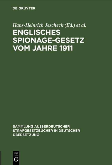 Produktbild: Englisches Spionage-Gesetz vom Jahre 1911