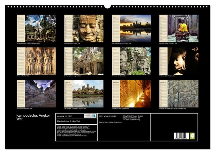 Produktbild: Kambodscha. Angkor Wat (Wandkalender 2026 DIN A2 quer), CALVENDO Monatskalender