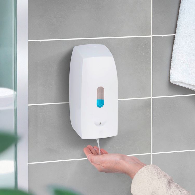 Produktbild: Seifenspender Mod. Tirano, wei&szlig;, Kunststoff, 0.5 l, mit Infrarot-Sensor, tropffrei