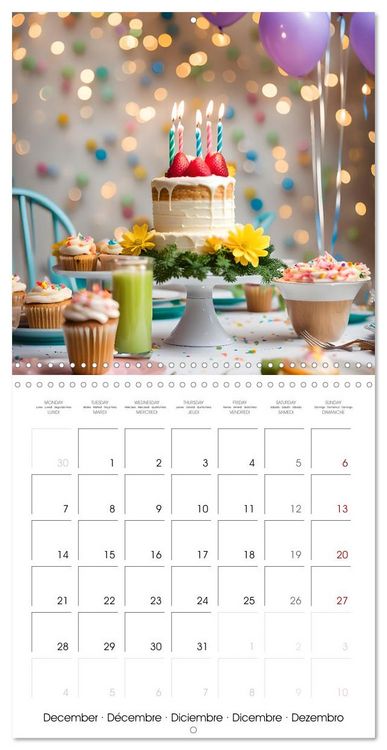 Produktbild: Birthday feelings - Your year full of AI birthdays (Wall Calendar 2026 12 &times; 12 Inch) CALVENDO 12 Month Wall Calendar