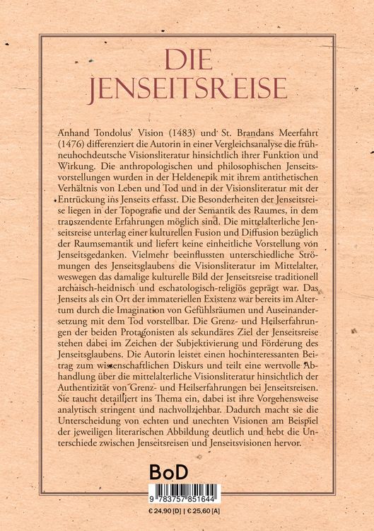 Produktbild: Die Jenseitsreise in der fr&uuml;hneuhochdeutschen Literatur