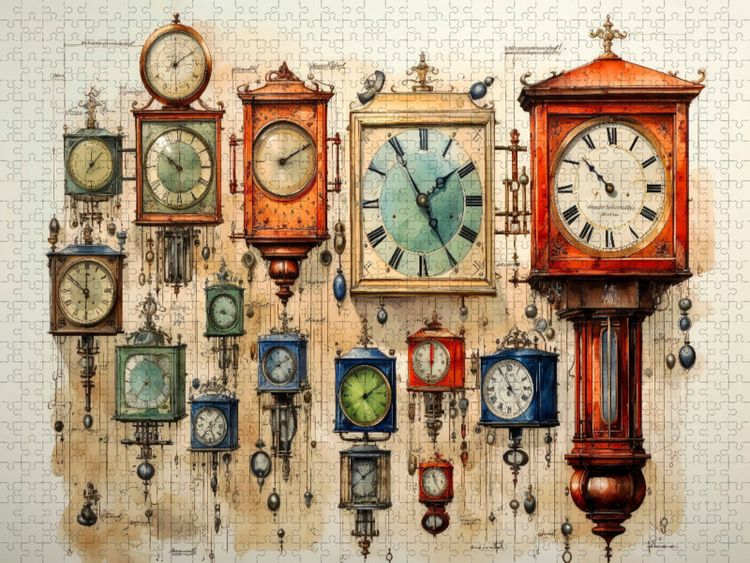Produktbild: CALVENDO Puzzle Uhren | 1000 Teile Lege-Gr&ouml;&szlig;e 64x48cm Foto-Puzzle f&uuml;r gl&uuml;ckliche Stunden