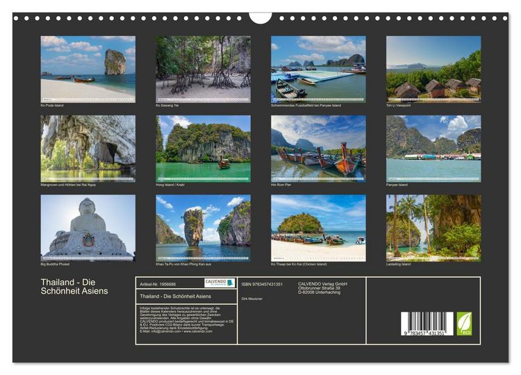 Produktbild: Thailand - Die Sch&ouml;nheit Asiens (Wandkalender 2026 DIN A3 quer), CALVENDO Monatskalender