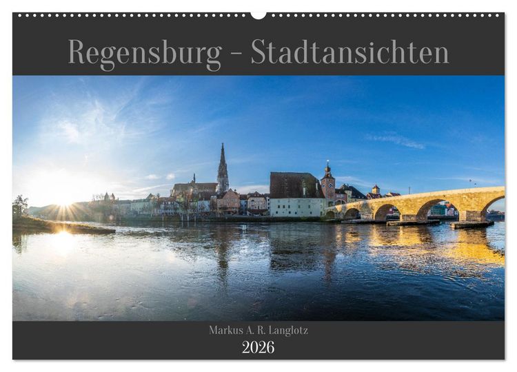 Produktbild: Regensburg - Stadtansichten (Wandkalender 2026 DIN A2 quer), CALVENDO Monatskalender