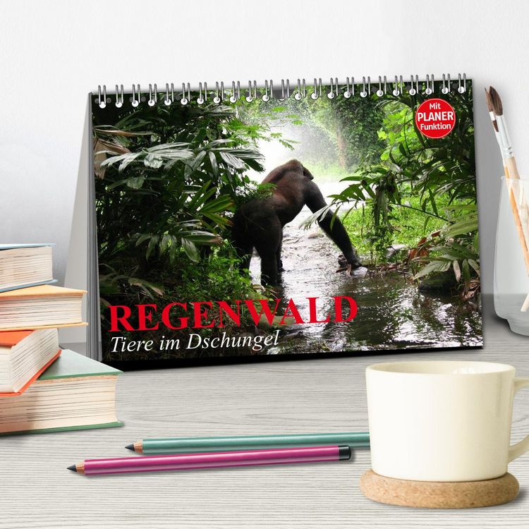 Produktbild: Regenwald. Tiere im Dschungel (Tischkalender 2026 DIN A5 quer), CALVENDO Monatskalender