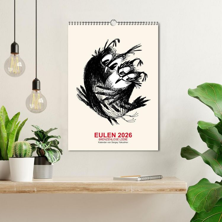 Produktbild: EULEN 2026 GRENZENLOSE LIEBE (Wandkalender 2026 DIN A3 hoch), CALVENDO Monatskalender