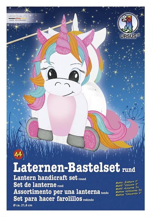 Produktbild: URSUS Laternenzeit Laternen-Bastelset rund Einhorn 2