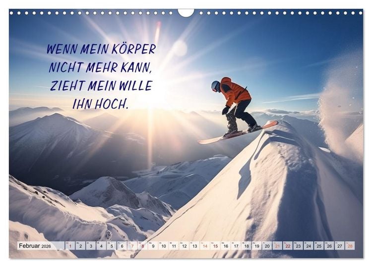 Produktbild: Motivation und Ski (Wandkalender 2026 DIN A3 quer), CALVENDO Monatskalender