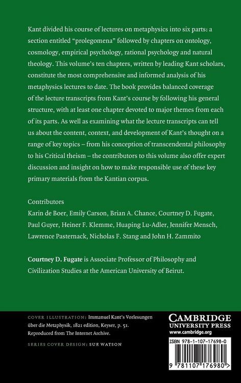 Produktbild: Kant's Lectures on Metaphysics
