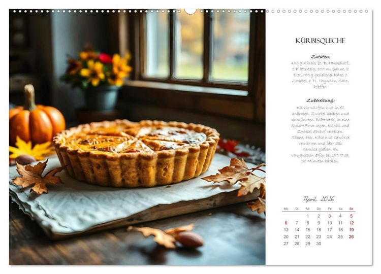 Produktbild: K&uuml;rbiszeit - Ein Jahr voller Rezepte und Inspirationen (Wandkalender 2026 DIN A2 quer), CALVENDO Monatskalender