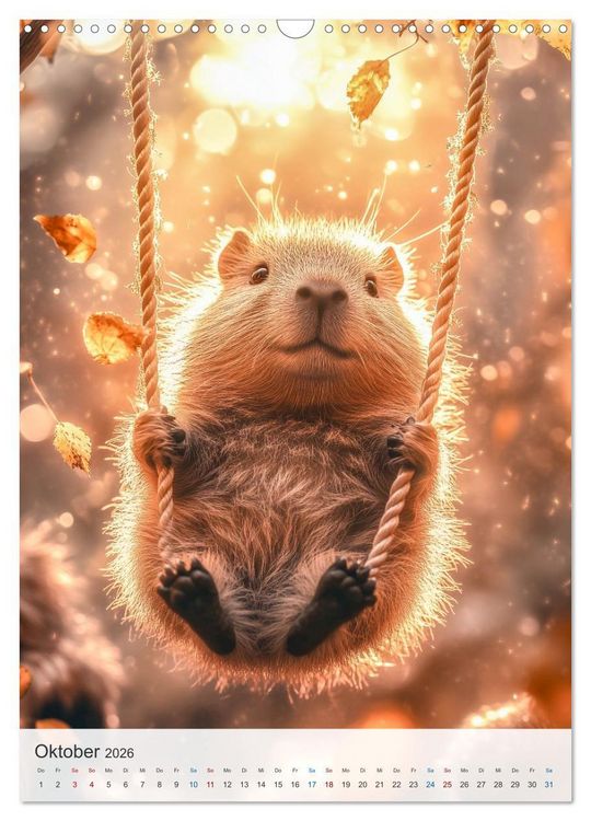 Produktbild: Capybara und Gem&uuml;tlichkeit (Wandkalender 2026 DIN A3 hoch), CALVENDO Monatskalender