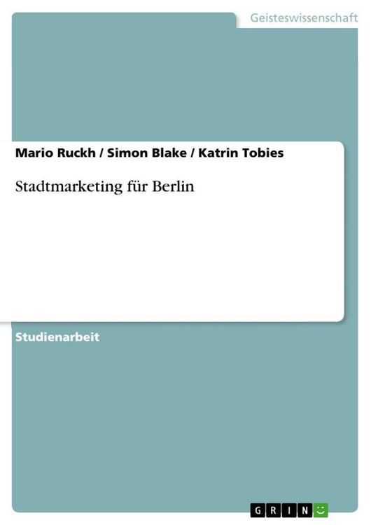 Produktbild: Stadtmarketing f&uuml;r Berlin