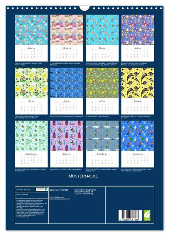 Produktbild: MUSTERMACKE (Wandkalender 2026 DIN A3 hoch), CALVENDO Monatskalender
