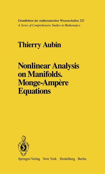 Produktbild: Nonlinear Analysis on Manifolds. Monge-Amp&egrave;re Equations