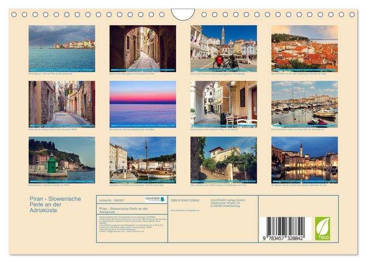 Produktbild: Piran - Slowenische Perle an der Adriak&uuml;ste (Wandkalender 2026 DIN A4 quer), CALVENDO Monatskalender