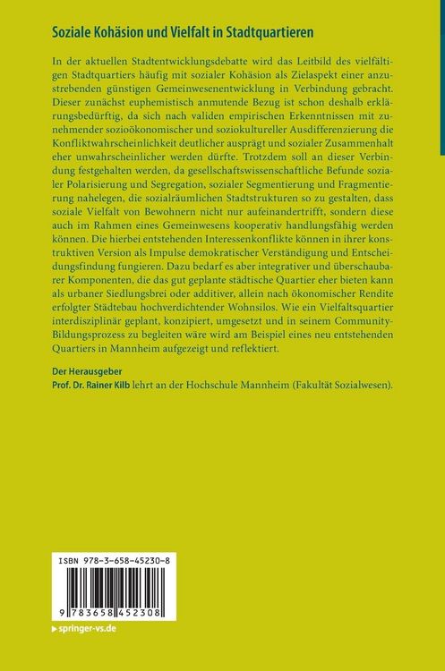 Produktbild: Soziale Koh&auml;sion und Vielfalt in Stadtquartieren