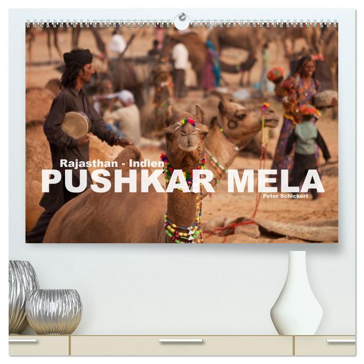 Produktbild: Rajasthan, Indien - Pushkar Mela (hochwertiger Premium Wandkalender 2026 DIN A2 quer), Kunstdruck in Hochglanz