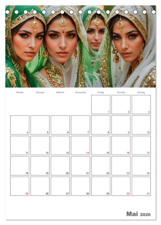 Produktbild: Frauen des Sultans (Tischkalender 2026 DIN A5 hoch), CALVENDO Monatskalender