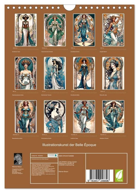 Produktbild: Illustrationskunst der Belle &Eacute;poque (Wandkalender 2026 DIN A4 hoch), CALVENDO Monatskalender