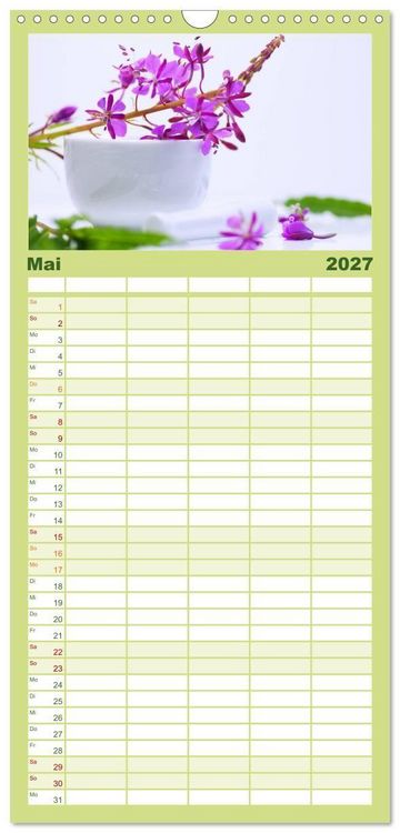 Produktbild: Familienplaner 2027 - Helfende Kr&auml;uter aus dem Garten mit 5 Spalten (Wandkalender, 21 x 45 cm) CALVENDO