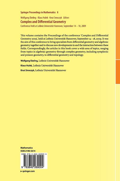 Produktbild: Complex and Differential Geometry