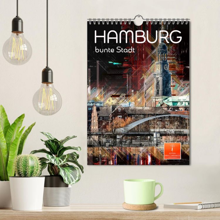 Produktbild: Hamburg bunte Stadt (Wandkalender 2026 DIN A4 hoch), CALVENDO Monatskalender