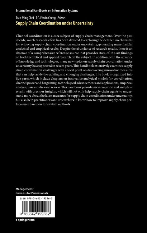 Produktbild: Supply Chain Coordination under Uncertainty