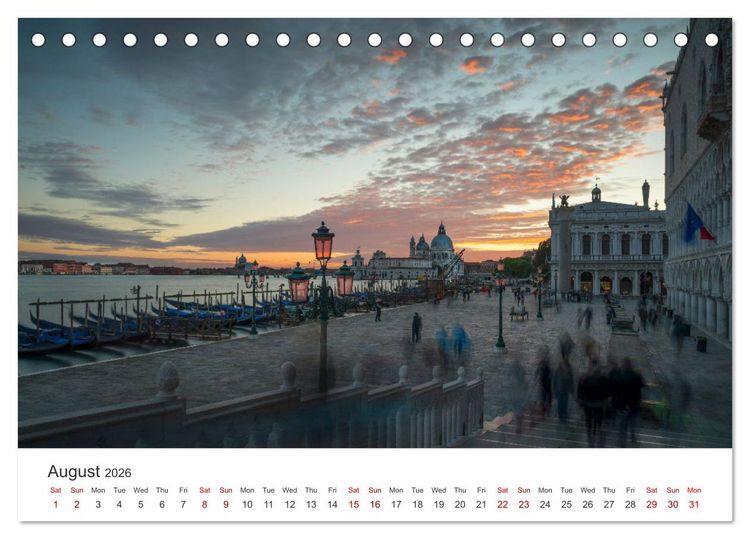 Produktbild: Romantic colors in Venice (Desk Calendar 2026 DIN A5 landscape), CALVENDO 12 Month DeskCalendar