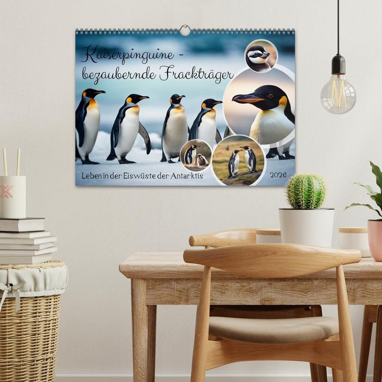 Produktbild: Kaiserpinguine - bezaubernde Fracktr&auml;ger (Wandkalender 2026 DIN A3 quer), CALVENDO Monatskalender