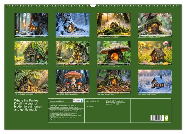 Produktbild: Where the Fairies Dwell - A year of hidden forest homes and gentle magic (Wall Calendar 2027 DIN A2 landscape), CALVENDO 12 Month Wall Calendar