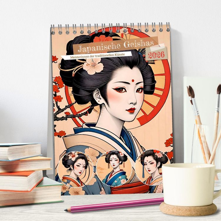 Produktbild: Japanische Geishas (Tischkalender 2026 DIN A5 hoch), CALVENDO Monatskalender