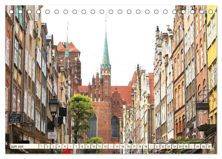Produktbild: GDANSK - Ville portuaire de r&ecirc;ve en Pologne (Calendrier de bureau 2026 DIN A5 vertical), CALVENDO calendrier mensuel