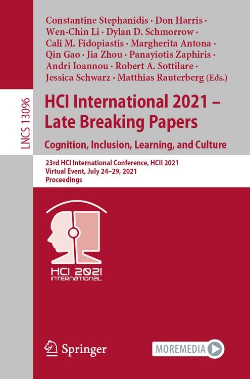 Produktbild: HCI International 2021 - Late Breaking Papers: Cognition, Inclusion, Learning, and Culture