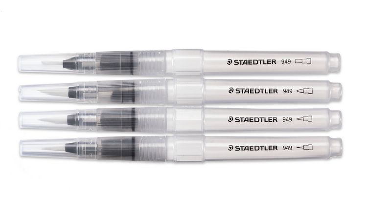 Produktbild: STAEDTLER Wasserpinsel rund fein, rund medium, rund gro&szlig;, Keilspitze, 4er Set