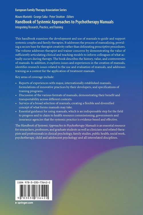 Produktbild: Handbook of Systemic Approaches to Psychotherapy Manuals