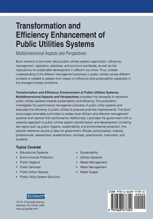 Produktbild: Transformation and Efficiency Enhancement of Public Utilities Systems