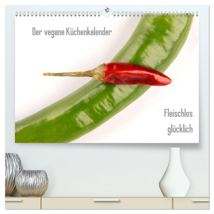 Produktbild: Der vegane K&uuml;chenkalender (hochwertiger Premium Wandkalender 2026 DIN A2 quer), Kunstdruck in Hochglanz