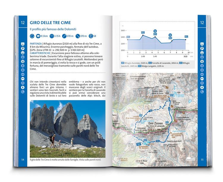 Produktbild: KOMPASS guida escursionistica Dolomiti di Sesto, Parco Naturale Tre Cime, 50 itinerari