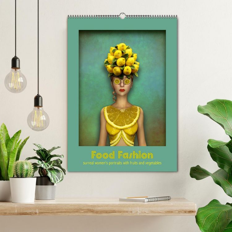 Produktbild: Food Fashion - surreal women's portraits with fruit and vegetable (Wall Calendar 2026 DIN A2 portrait), CALVENDO 12 Month Wall Calendar