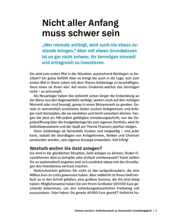 Produktbild: Geldanlage f&uuml;r Anf&auml;nger