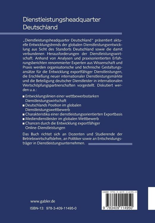 Produktbild: Dienstleistungsheadquarter Deutschland