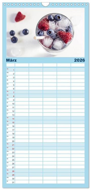 Produktbild: Familienplaner 2026 - Frisches Aromawasser mit 5 Spalten (Wandkalender, 21 x 45 cm) CALVENDO